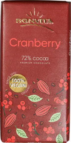 Pure chocolade 72% cranberry 100 g