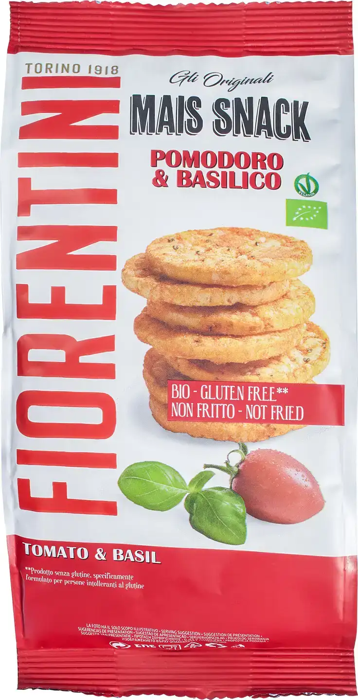 Maissnack tomaat basilicum