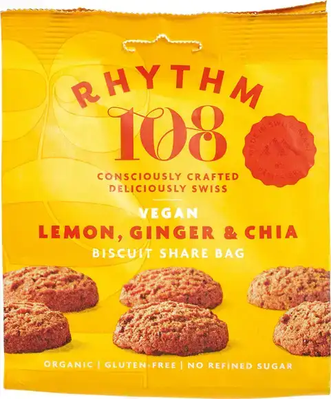 Lemon, ginger & chia biscuits 135 g