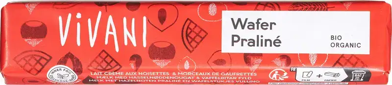 Melkchocoladereepje wafel praliné 40 g