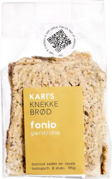 Knekkebrød fonio gierst chia 195 g