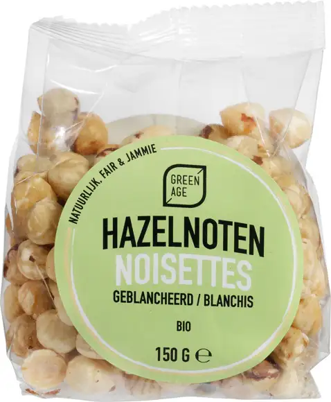 Geblancheerde hazelnoten 150 g