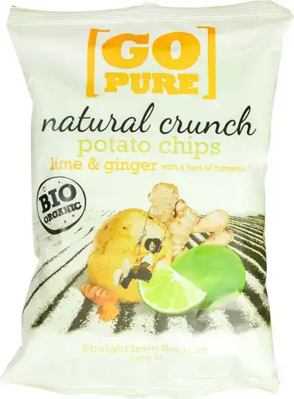 Natural crunch chips limoen & gember 125 g