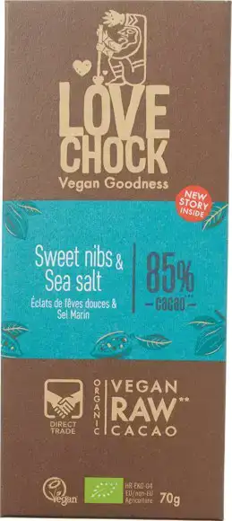 RAW chocolade 85% Sweet Nibs Sea Salt 70 g