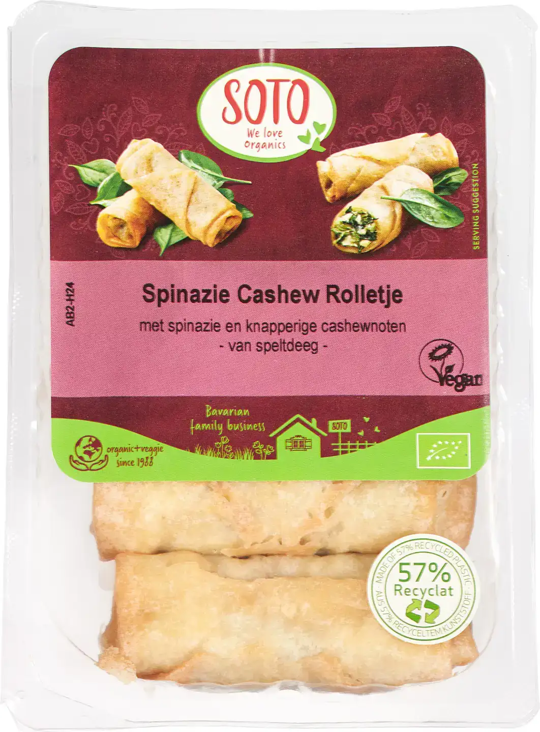 Spinazie-cashew rolletjes