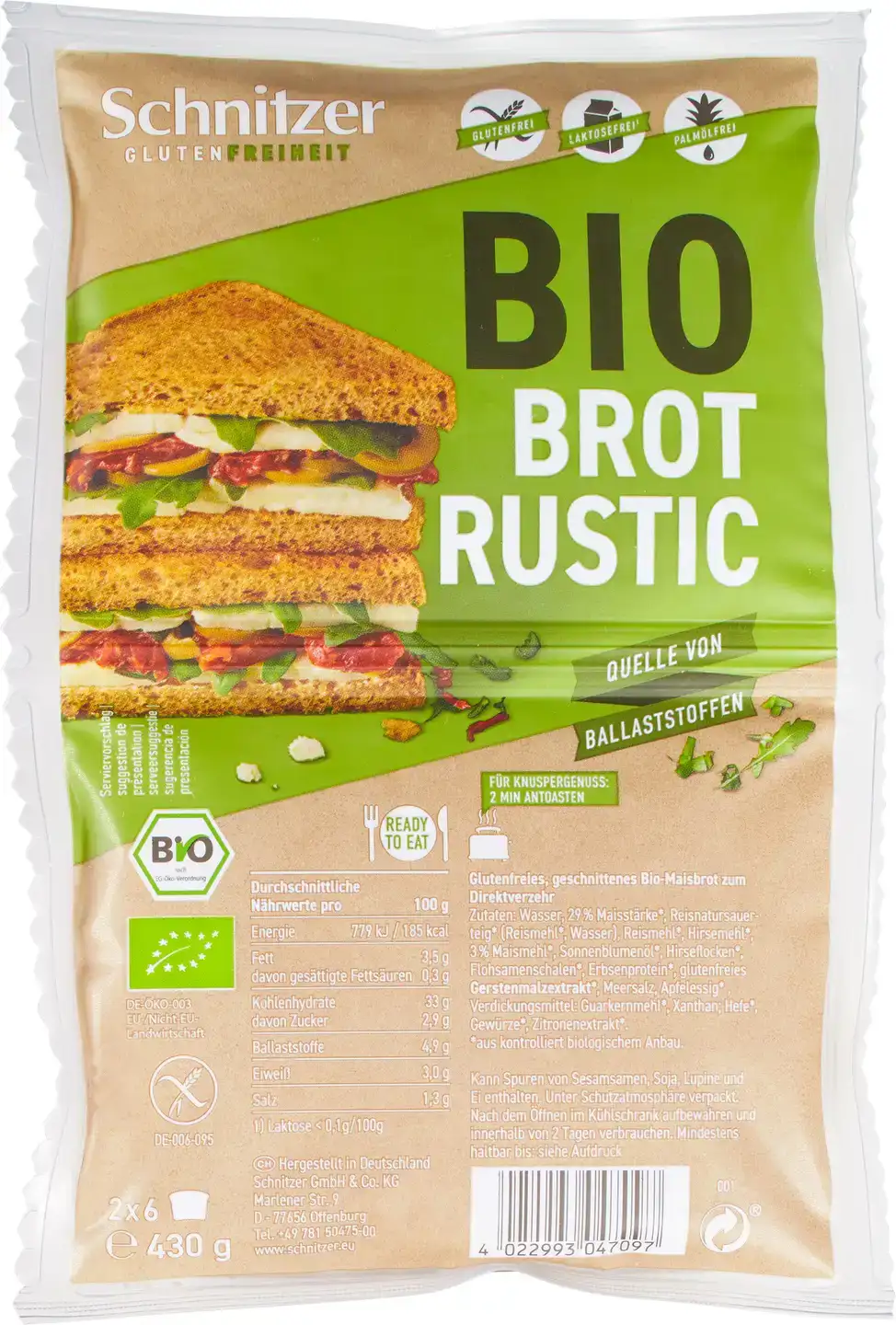 Bread'n-Toast dark glutenvrij Rustic
