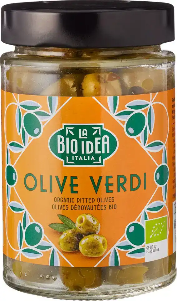 Pitloze groene olijven
