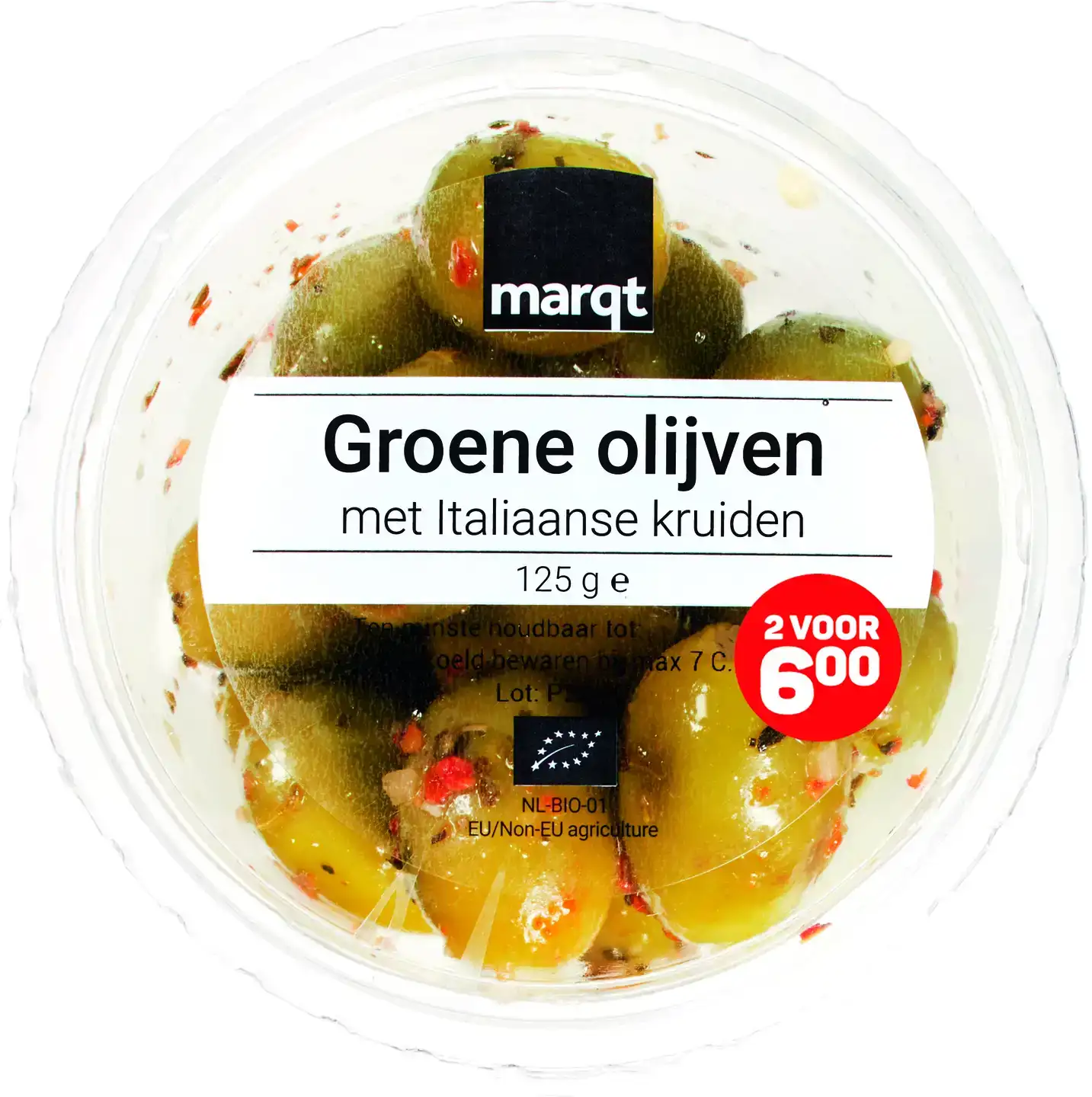 Groene olijven Italiaanse kruiden