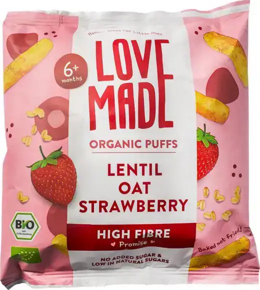 Linzen haver aardbei puffs 6+ mnd 20 g