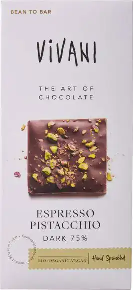 Pure chocolade 75% espresso pistacchio 80 g