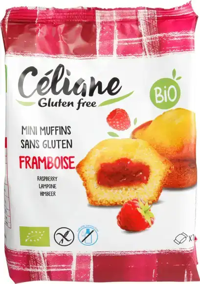 Glutenvrije mini muffins frambozen 200 g