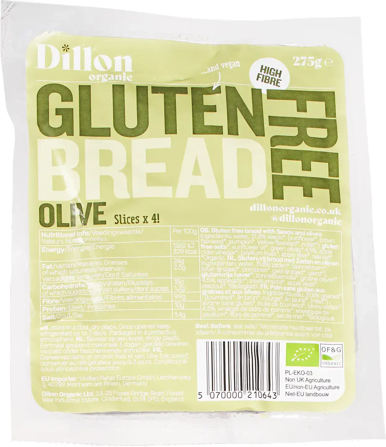 Glutenvrij brood olijven
