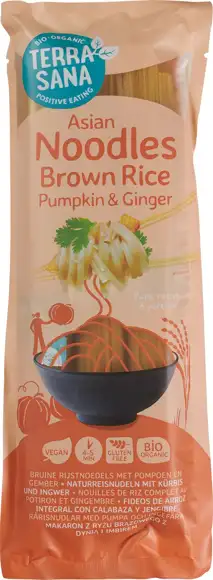 Bruine rijstnoedels pompoen & gember 250 g