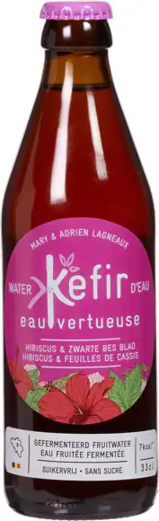 Waterkefir hibiscus zwarte bes 330 ml