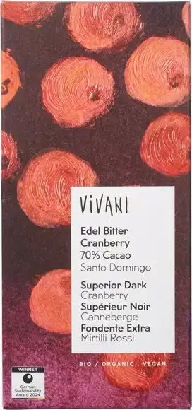 Superieur pure chocolade 70% cranberry 80 g