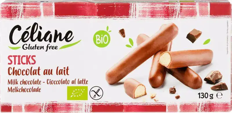 Glutenvrije melkchocolade sticks 130 g