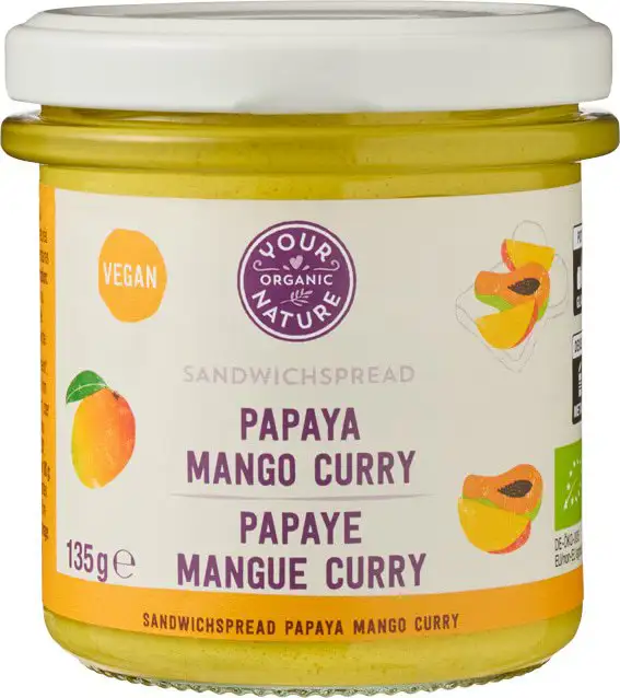 Sandwichspread papaya mango curry