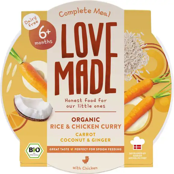 Baby maaltijd rijst & kip curry 6+ maanden 185 g