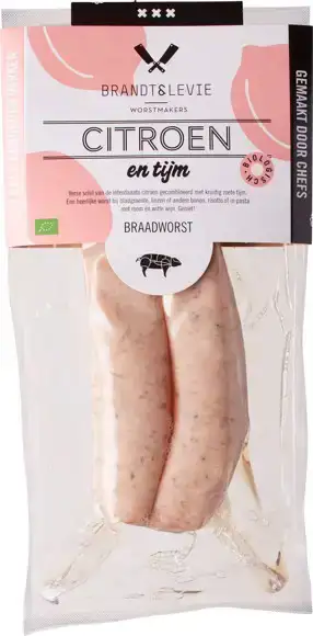 Braadworst citroen & tijm 2 stuks