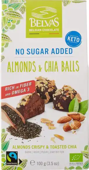 Chocolade balls amandel & chia 100 g