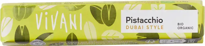Melkchocoladereepje pistacchio dubai style 40 g