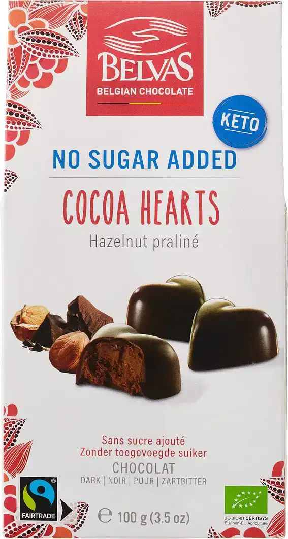 Chocoladehartjes hazelnoot