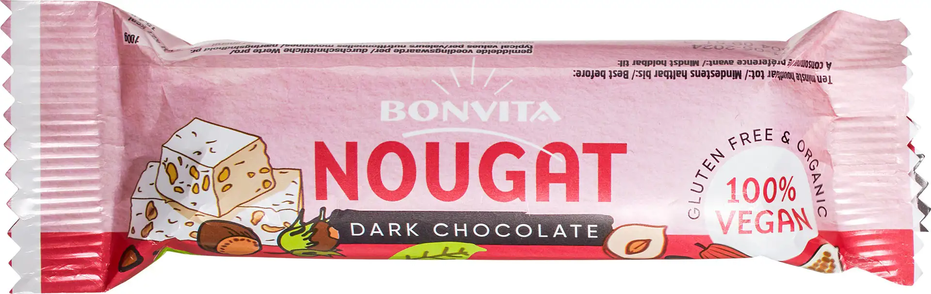 Dark chocolate nougat bar