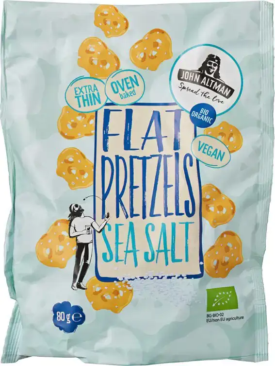 John Altman Platte Pretzels Met Zeezout 80g