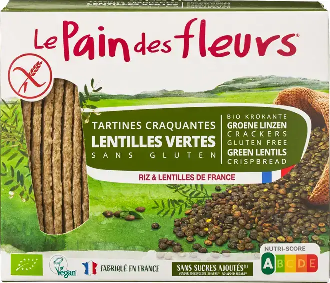 Groene linzen crackers