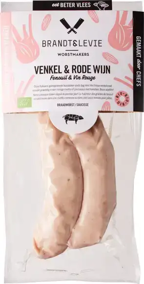 Braadworst venkel & rode wijn 2 stuks