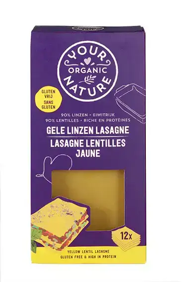 Gele linzen lasagne