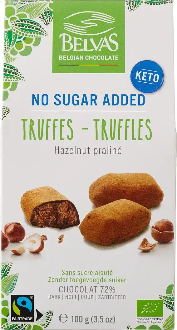 Chocoladetruffels hazelnoot zonder suiker