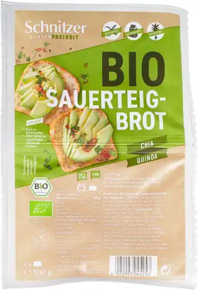 Glutenvrij zuurdesembrood chia quinoa 500 g