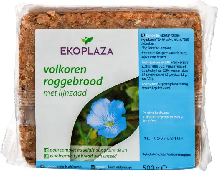 Volkoren roggebrood lijnzaad 500 g