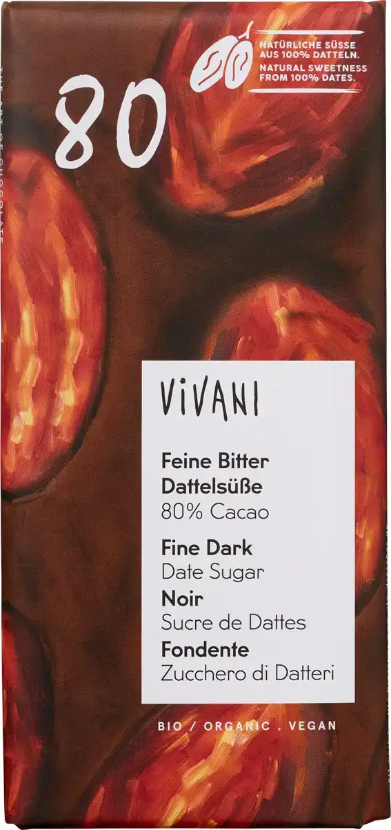Chocolade Fine Dark Dadelsuiker 80% Cacao