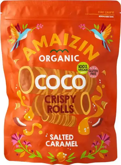 Coco crispy rolls gezouten karamel 140 g
