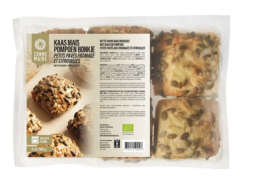 Maisbrood kaas-pompoenpit