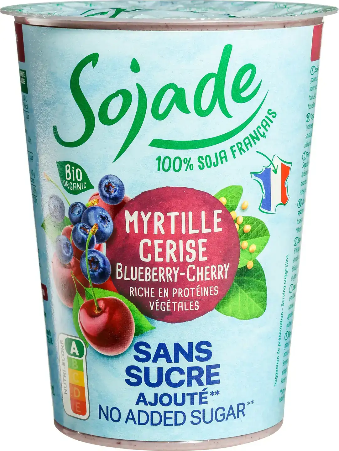 Sojayoghurt blauwe bes kers