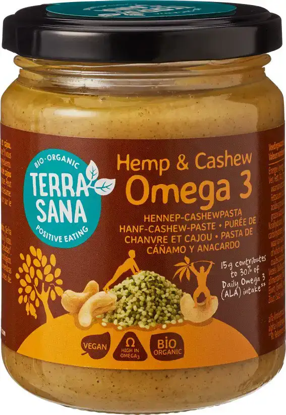 Notenpasta hennep cashewnoot omega-3 fijn