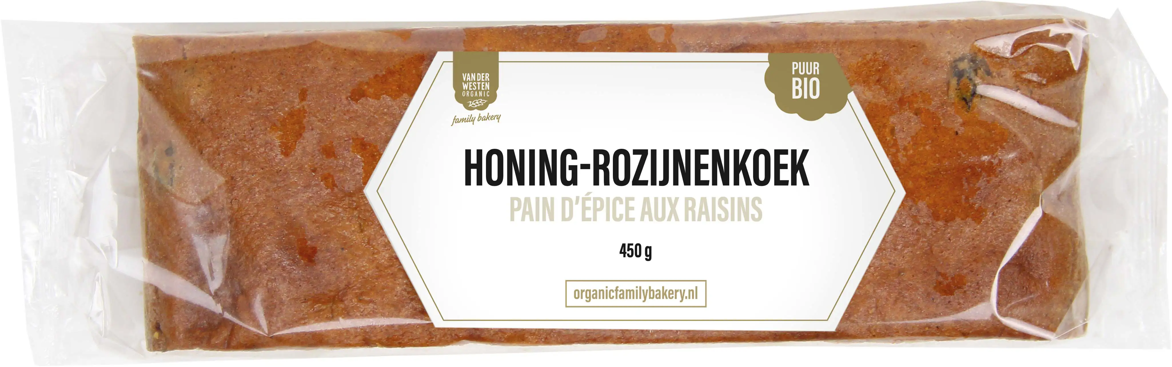 Honing rozijnenkoek Bio (per stuk)