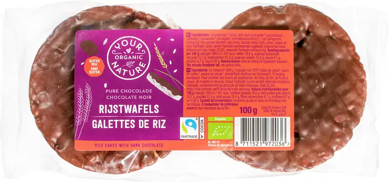Rijstwafels pure chocolade 100 g