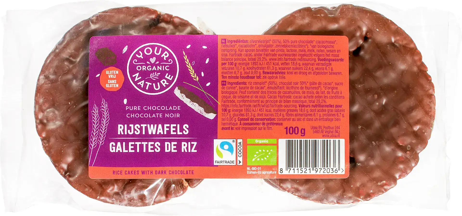 Rijstwafels pure chocolade