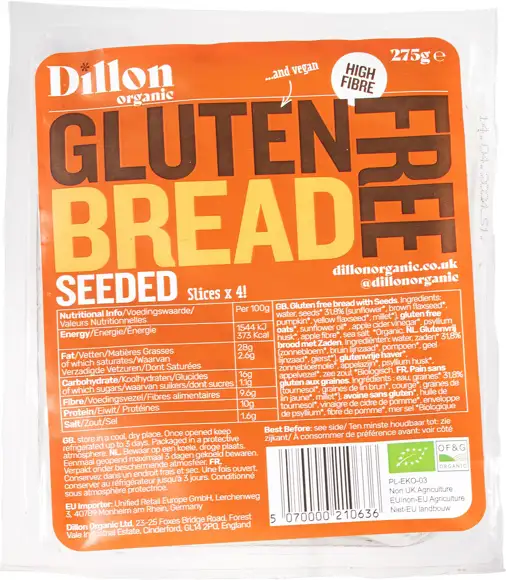Glutenvrij brood pitten en zaden 275 g