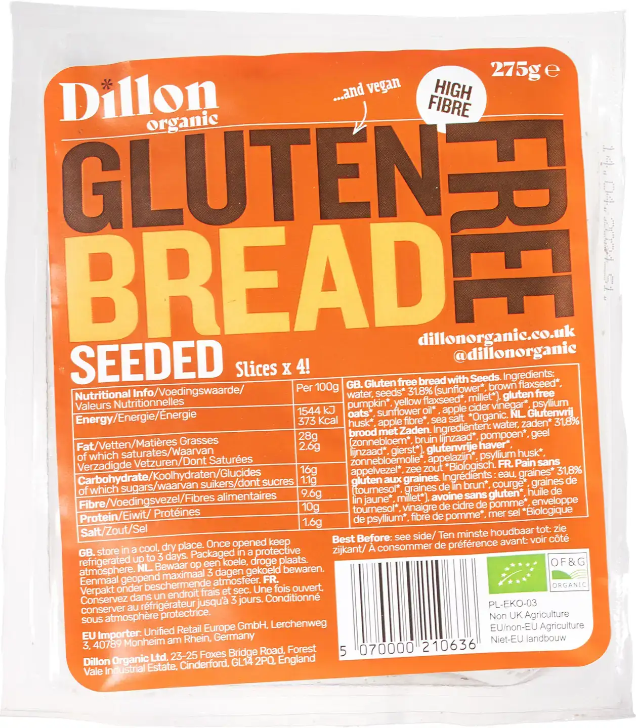 Glutenvrij brood pitten en zaden