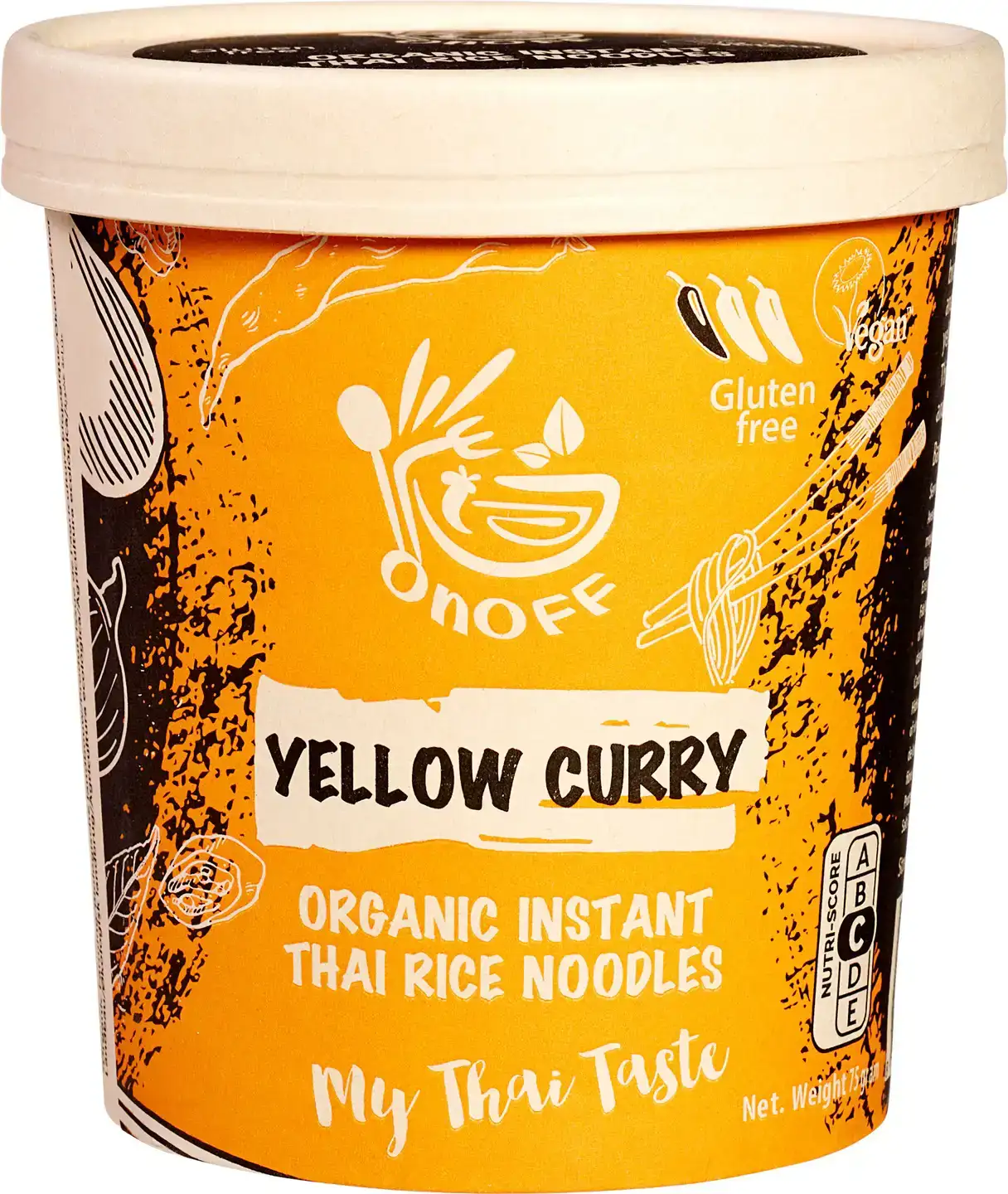 Instant Thaise rijstnoedels gele curry