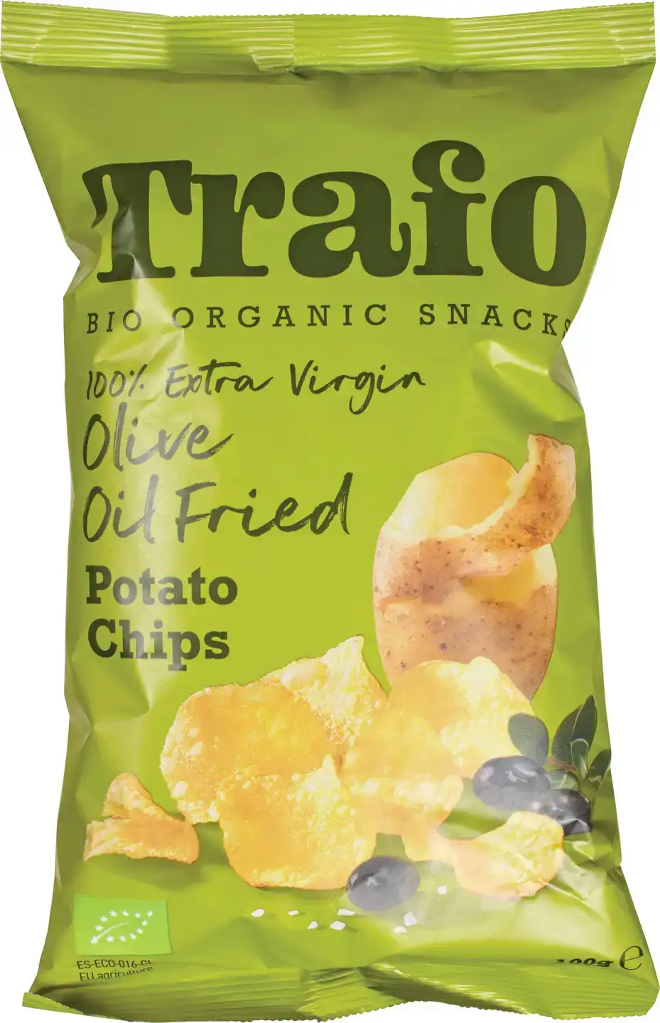 Aardappelchips gebakken in virgin olijfolie