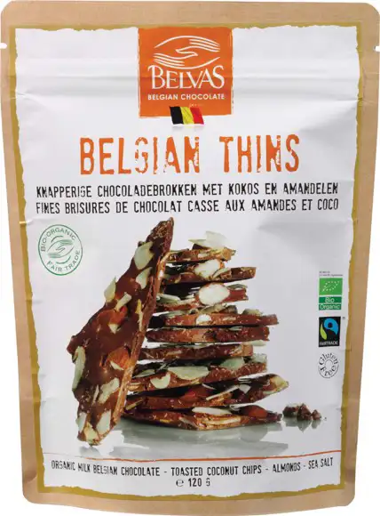 Chocoladethins kokos amandel 120 g