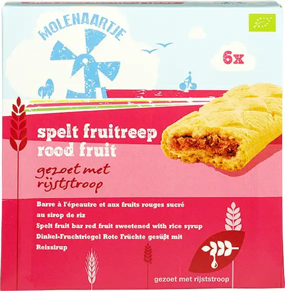Spelt fruitreep rood fruit 180 g