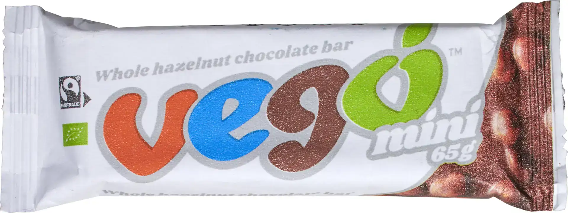 Mini vegan chocoladereep hele hazelnoten