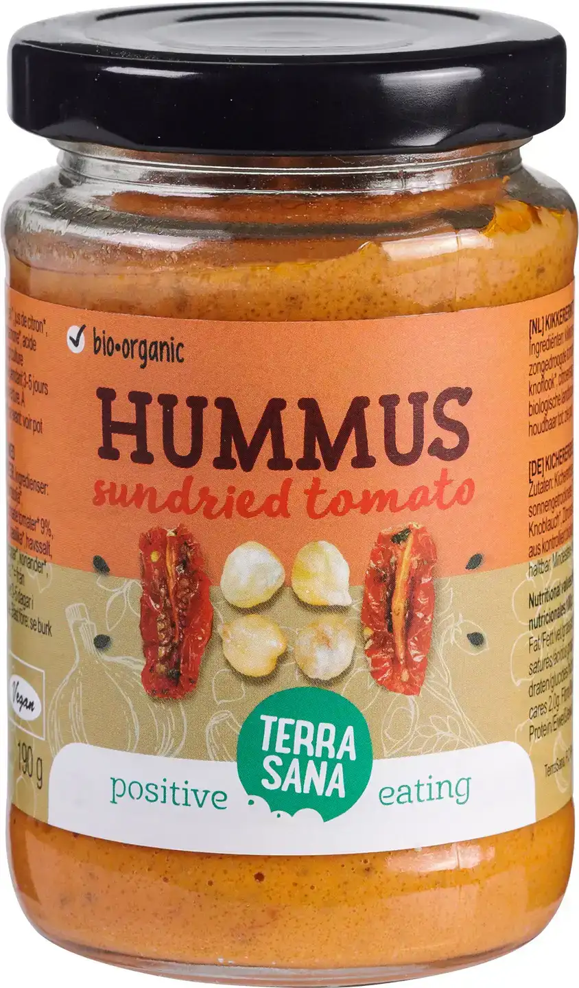 Hummus zongedroogde tomaat
